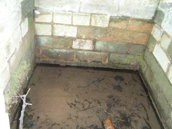 square brick lined pool of water